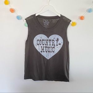 Chaser Country Music Heart Muscle Tee